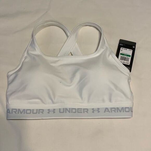 Under Armour Size Large cross back white bra/medium support - Picture 3 of 12